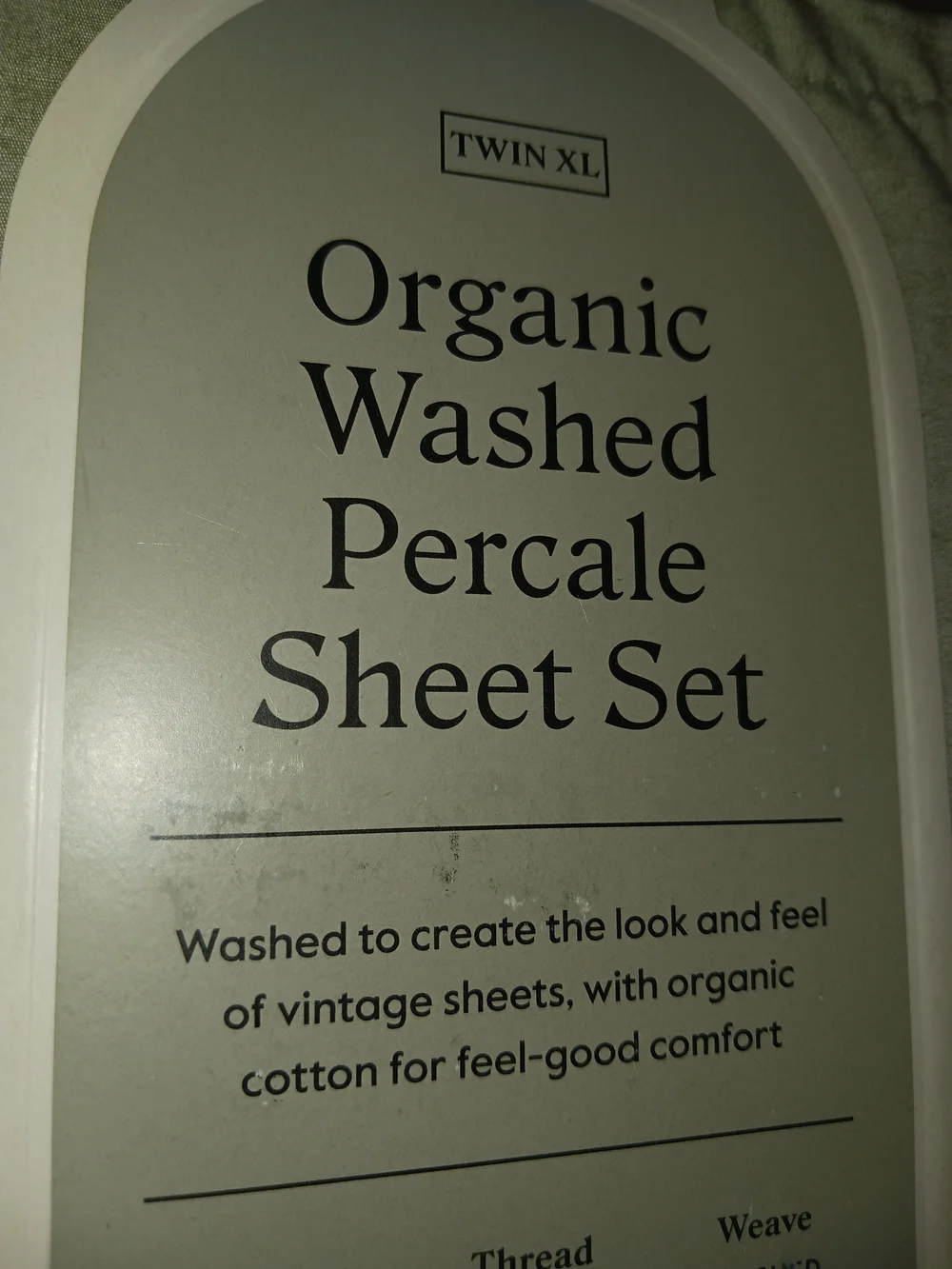 ✨️SEALED✨️ Threshold Organic Washed Percale Sheet Set Green Chambray